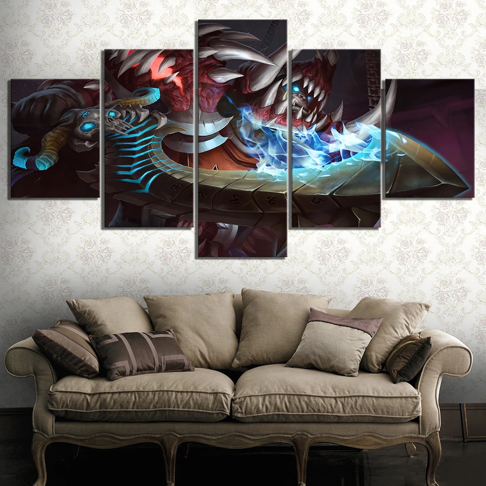  5 Piece Video Game WOW DOTA 2 Painting Poster Decorative Mural Art Room Wall Decor Canvas Painting 