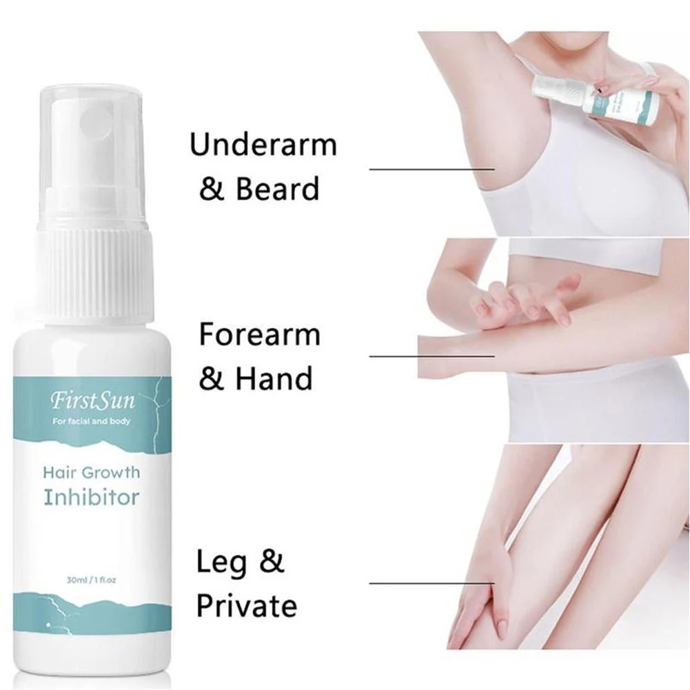 Взрослое лицо удаление бороды ингибитор роста волос Увлажняющий Ноги безволосый Подмышечный депилятор спрей безболезненный пояс 30 мл