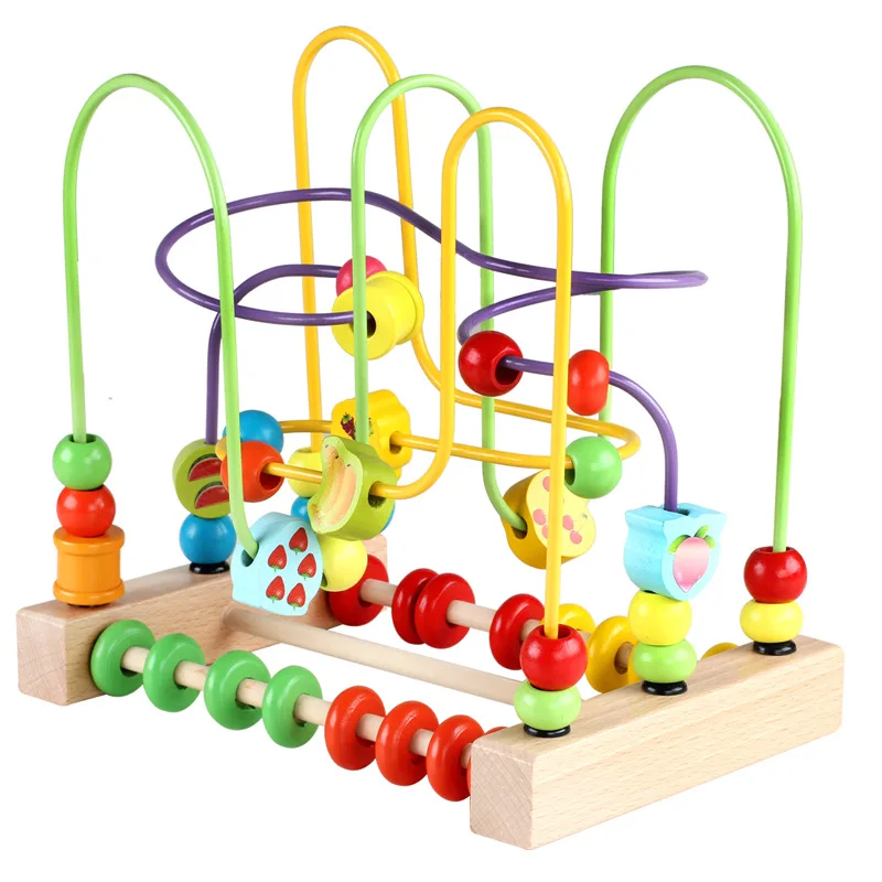 

Fun Wood Fruit Large Size Bead-stringing Toy with Numbers CHILDREN'S Men And Women Non-Educational Force Toy 1-3 Years Old Child