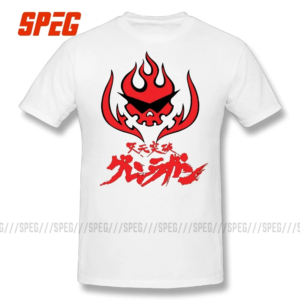 Short Sleeve Tee O Neck Printing Clothing T-Shirts Mens Gurren Lagann Chiffon Forget the Risk Row Fight Power Tops |