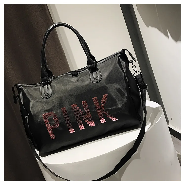 New Cheap Sequins Black Gym Bag Women Shoe Compartment Waterproof Sport Bags For Fitness Training Yoga Bolsa Sac De Sport