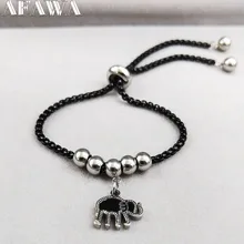 Модный браслет-цепочка из нержавеющей стали со слоном женский браслет черного цвета очаровательные ювелирные изделия pulseras mujer moda B18503