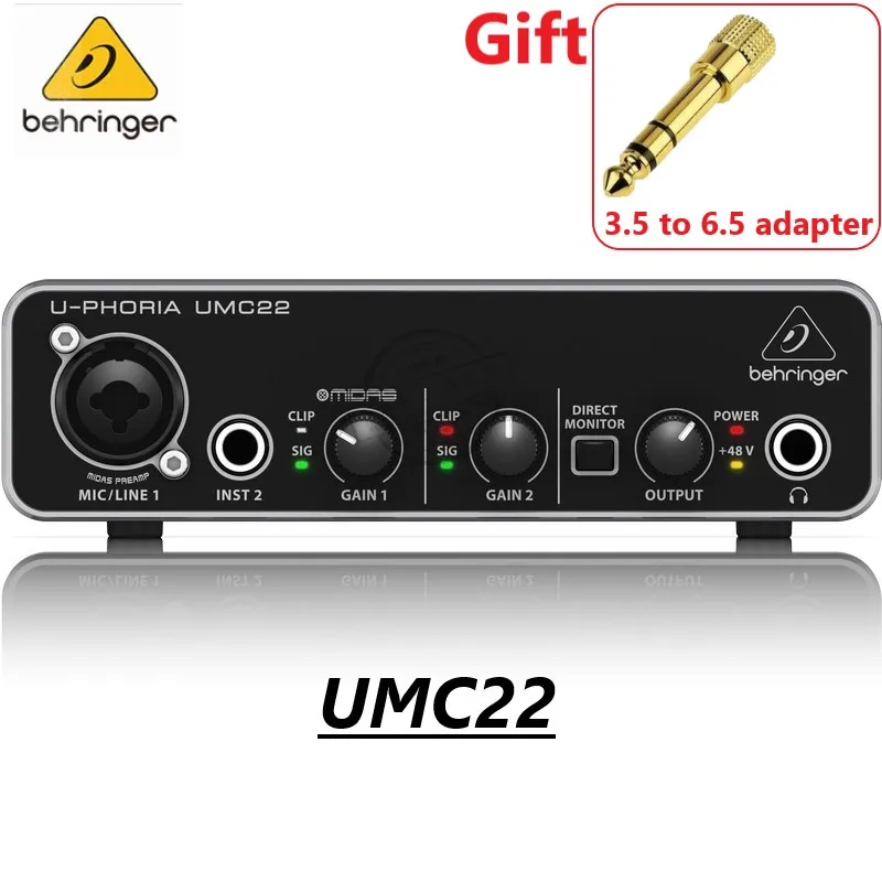 BEHRINGER-UM2-UMC22-UMC202HD-Microfone-Amplificador-Interface-De-udio ...