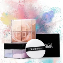 4-color Smooth Four-grid Set Makeup Powder Oil-control Moisturizing Natural Concealer Honey Powder