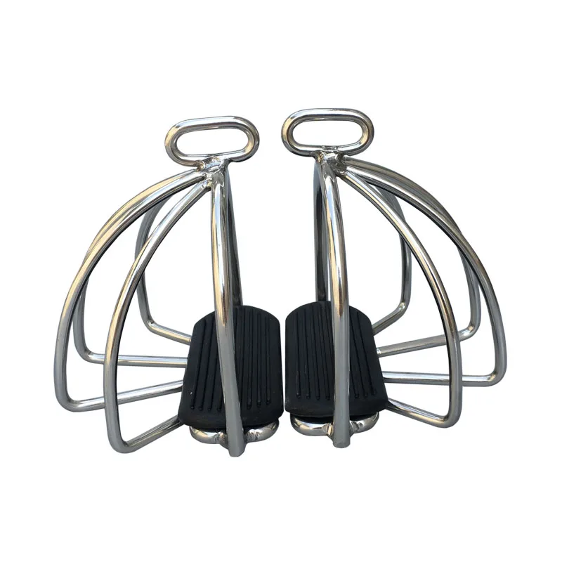 Stainless Steel Safety Stirrups With Cage Saddle Iron Horse Equipment Horse Product Knight Equipent