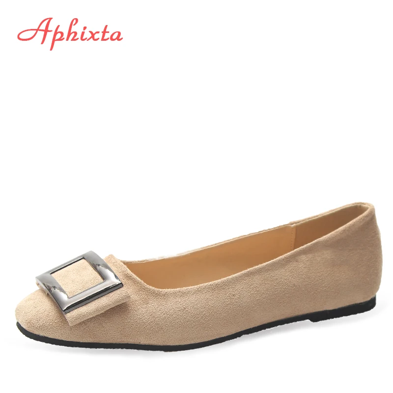 

Aphixta Shoes Woman Loafers Flats With Buckle Shoe Moccasins Mother Slip On Loafers Women Flat Heel Party Dress Shoes