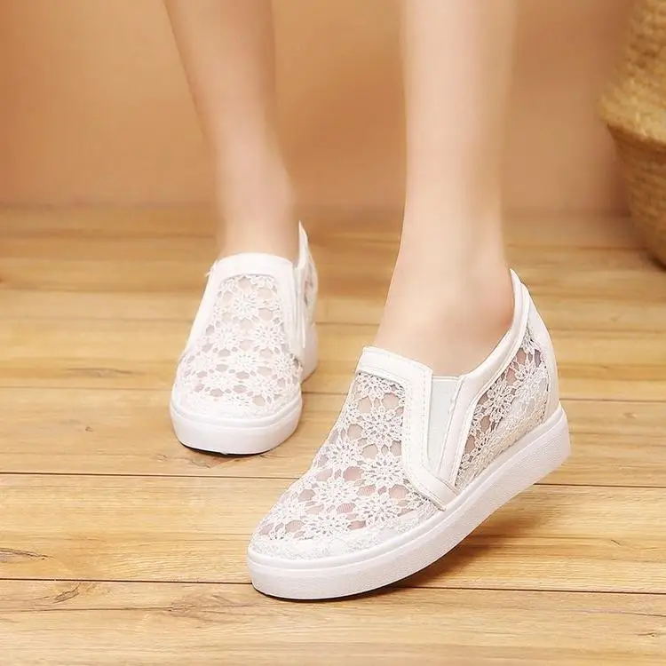 

2019 New Fashion Womens Shoes Casual Wedges Mesh Shoe Slip On Lady