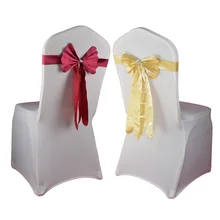 Атласный пояс для свадьбы, дня рождения, вечеринки, банта, стула, пояса с лентой из искусственной кожи, красный/синий, украшение для конференции, банкета, 100 шт./лот