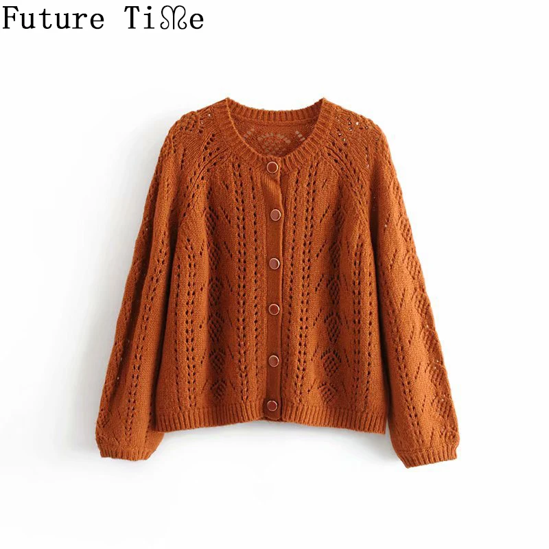 Женский вязаный свитер с вырезами Future Time зимний шерстяной джемпер длинным
