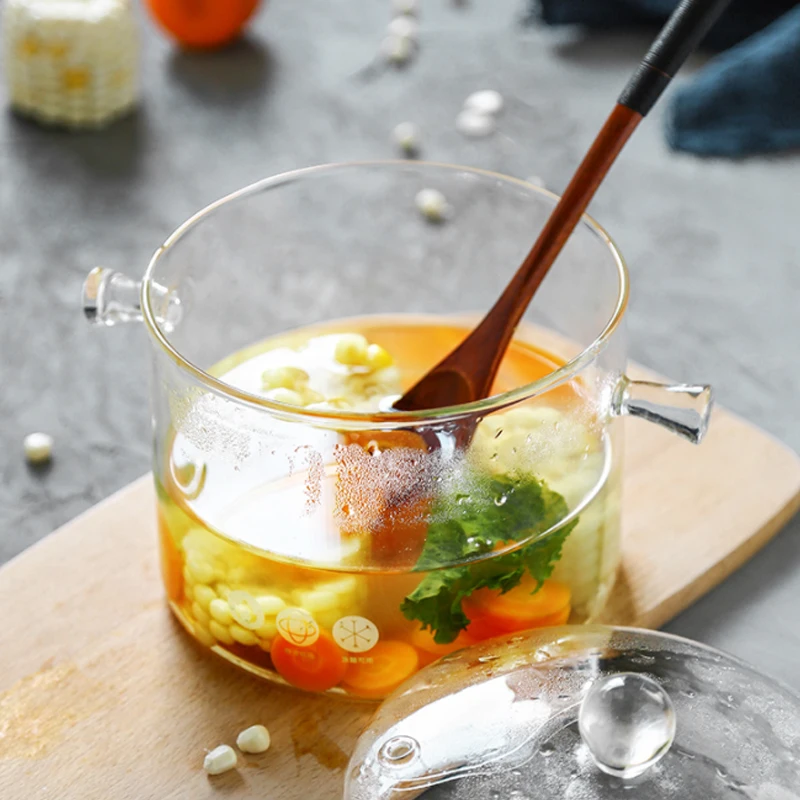 Transparent Glass Soup Pot Household Kitchen Vegetable Salad Bowl