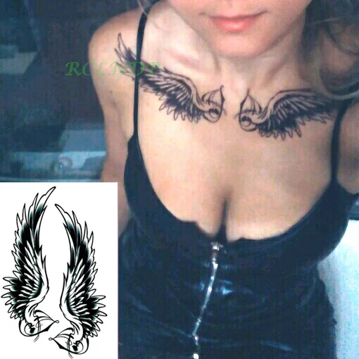 Водостойкая временная татуировка наклейка божественные Крылья Ангела тату стикер s флэш-тату поддельные татуировки для девушек женщин Леди 7