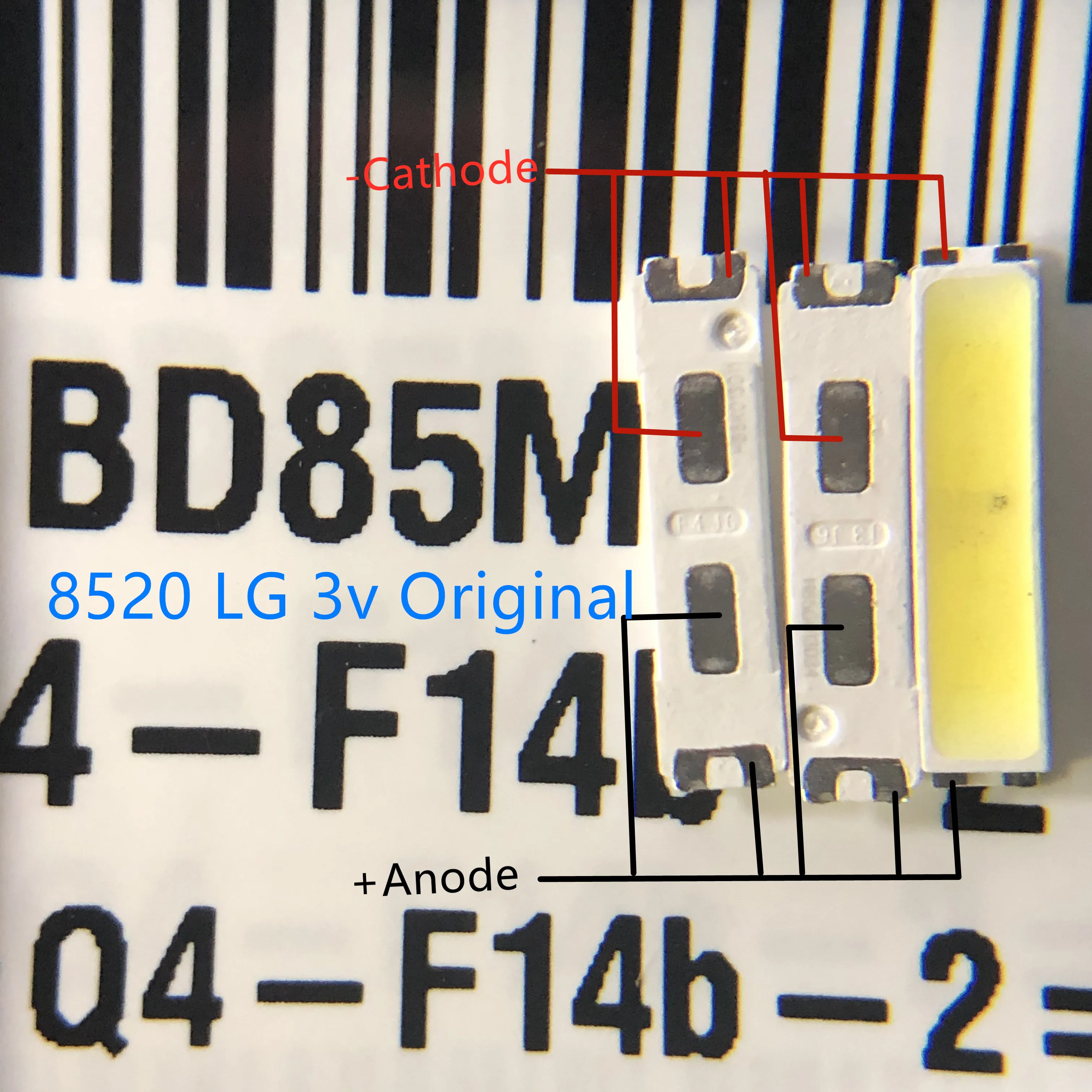 50 шт. для LG SMD 8520 LED Innotek подсветка 0 5 Вт 3В холодный белый 55лм ТВ применение|led 0.5w|0.5w