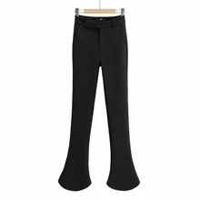 Aliexpress - 2021 Black Blazer Suit Pants Solid Colors High Waist Flare Pants Women Simple All Match Office Casual Commute Tailored Trousers