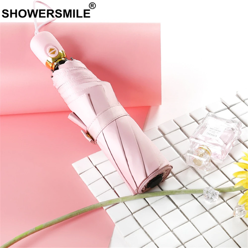 Зонт от дождя SHOWERSMILE для женщин и мужчин автоматический зонтик ветра однотонный