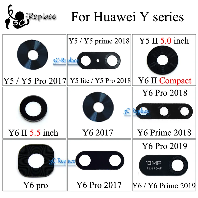 Для huawei Y5 Y6 Pro prime lite Y5 II Y6 II компактный задняя Камера Стекло объектива Крышка батарейного отсека Ремонт запасных Запчасти