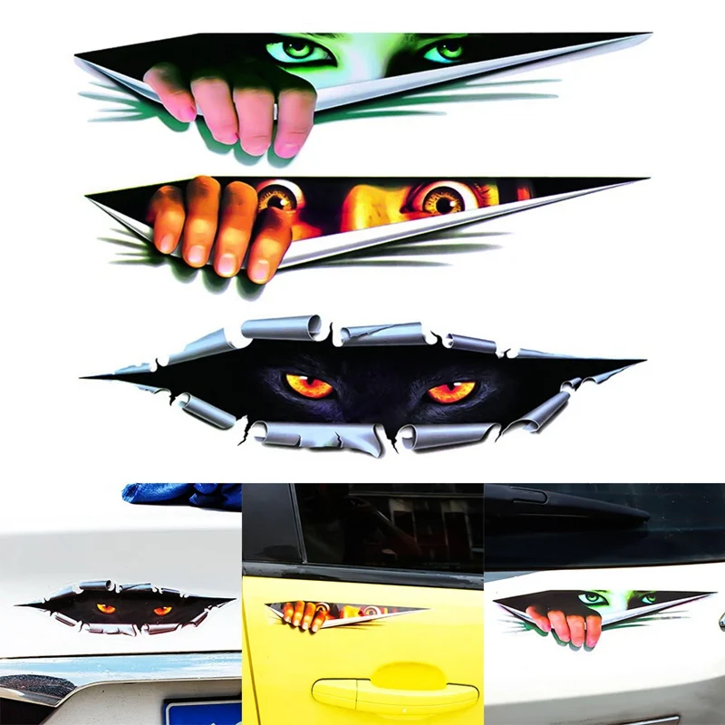 

2pcs Car Sticker D Simulation Stereo Car Sticker Men Eyes Peeking Car Sticker Beauty Simulation Eyes Peeking Accessorie