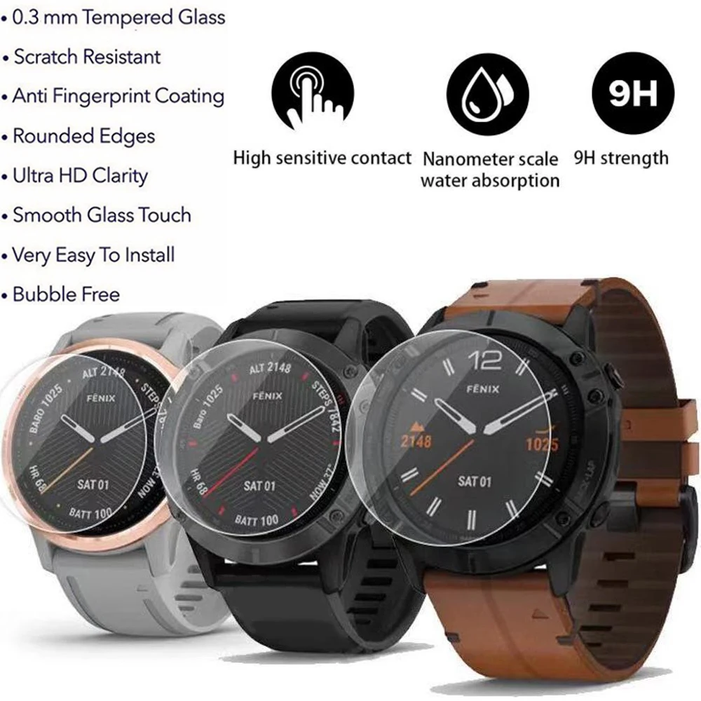 Защитная пленка из закаленного стекла для наручных gps-часов Garmin Fenix 6 6s 6x сапфир/Pro