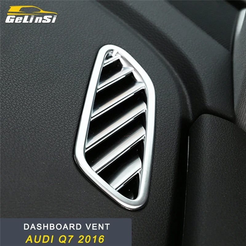 

GELINSI for Audi Q7 4M 2016 2017 2018 Car Styling Dashboard A/C Air Outlet Vent Cover Trim Frame Sticker Interior Accessories