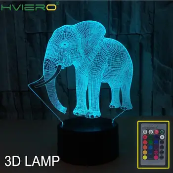 

Elephant Outline 3D Night Light, Colorful Touch LED Visual Light, Gift Atmosphere 3D Small Table Lamp
