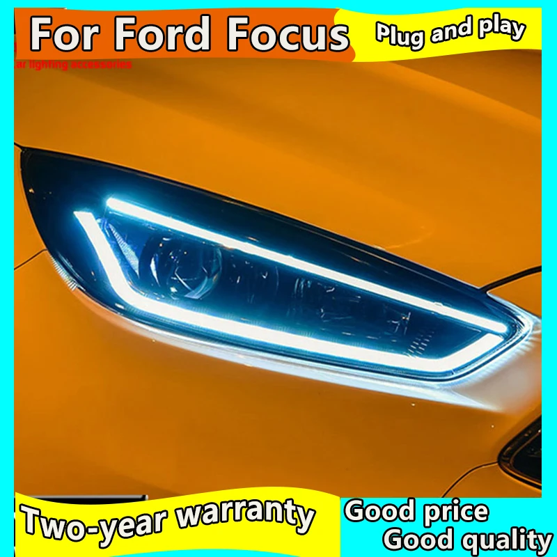 Набор для автостайлинга для Ford Focus фары- фокус фары, светодиодные фары DRL Объектив двойной луч HID