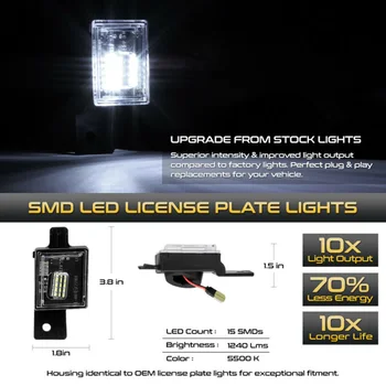 

Bright License Plate Lights LED Silverado GMC 2014-2018 Left/Right Sides