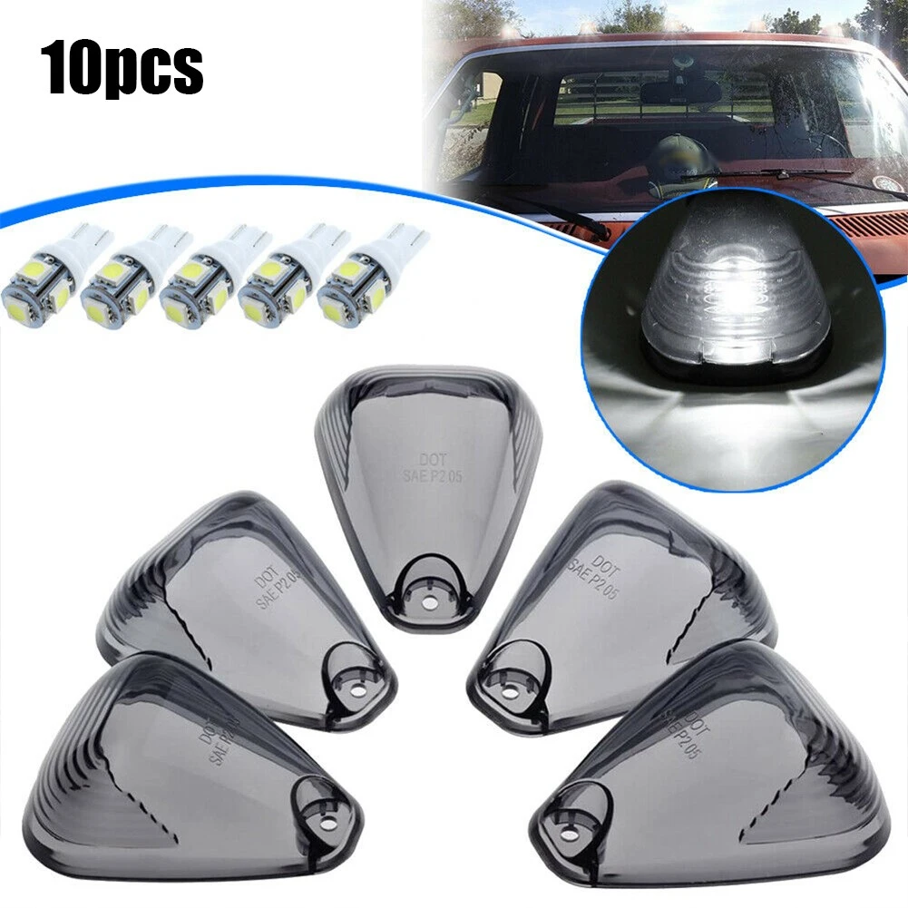 Smoked Cab Roof Running Marker Light Cover Lens For Ford F250 F350 Super Duty