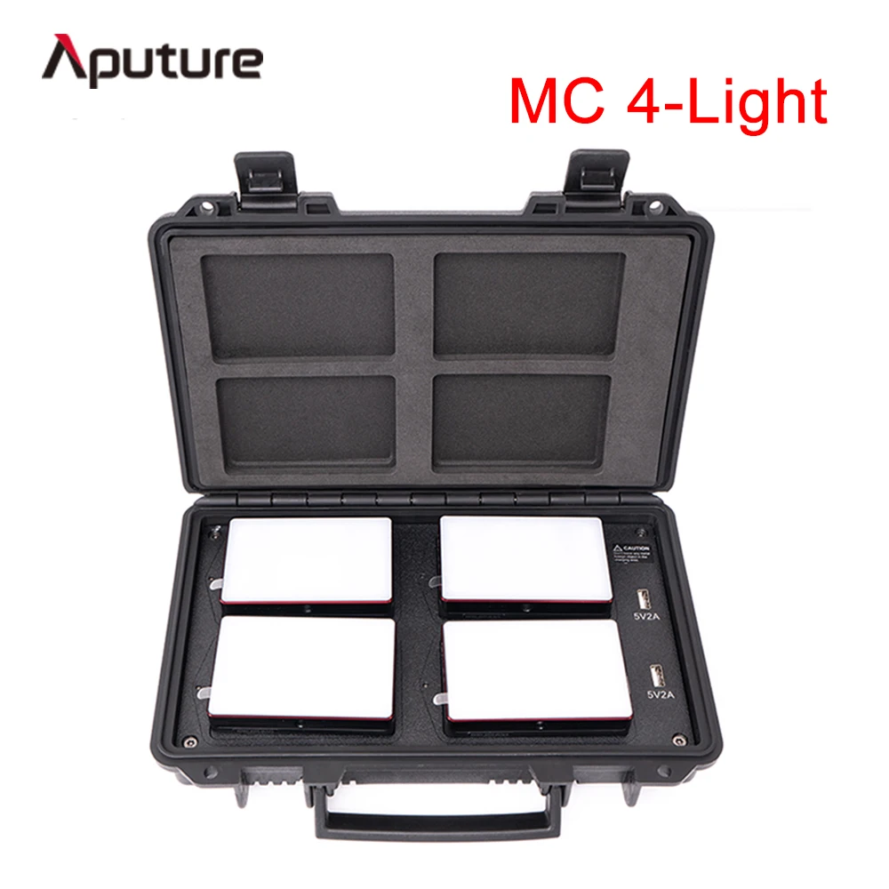 

Aputure MC 4-Light Travel Kit RGB Film Light HSI CCT Color Control 3200K-6500K Mini RGB light Wireless charging AL MC 4 Light