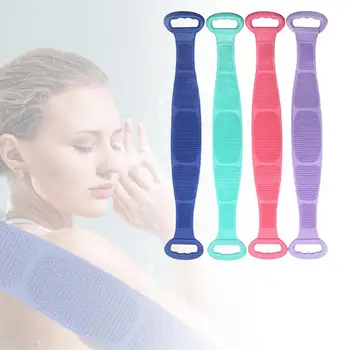 

Silicone Bath Body Brush Exfoliating Long Silicone Back Scrubber Double Section Back Extension Shower Body Scrubber