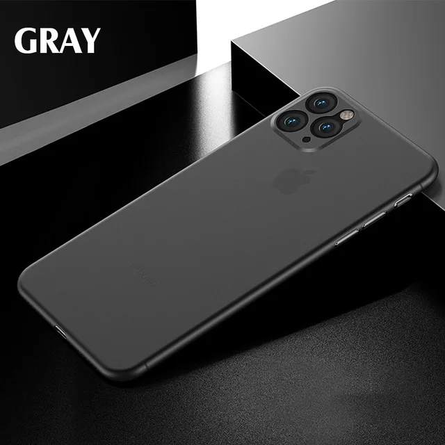 Роскошный ультра тонкий 0,2 мм PP чехол для IPhone 11 Pro Max XR XS X противоударный бампер чехол для IPhone 7 8 6 6s Plus чехол для телефона - Цвет: Gray