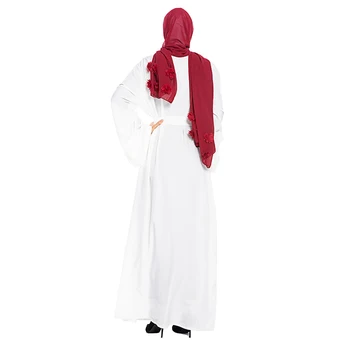 Solid Color Open Abaya Kimono Dubai Kaftan Islam Muslim Hijab Dress Jilbab Abayas For Women Caftan Robe Turkish Islamic Clothing 2