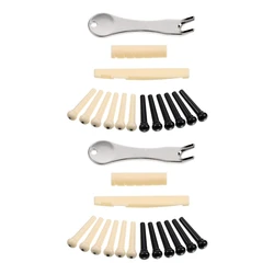 Extracteur de chevilles de pont de guitare acoustique, 2 pièces, extracteur de traction, outil d'extraction avec écrou de selle de guitare 