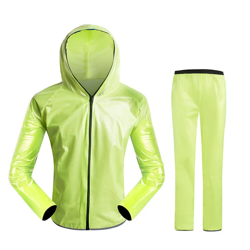 LIKE RAIN Водонепроницаемый плащ Для мужчин на открытом воздухе для верховой езды, против дождя костюм Для женщин Модный ветрозащитный дождевик плащ для мотоцикла RC01 - Цвет: Green Rain Suit