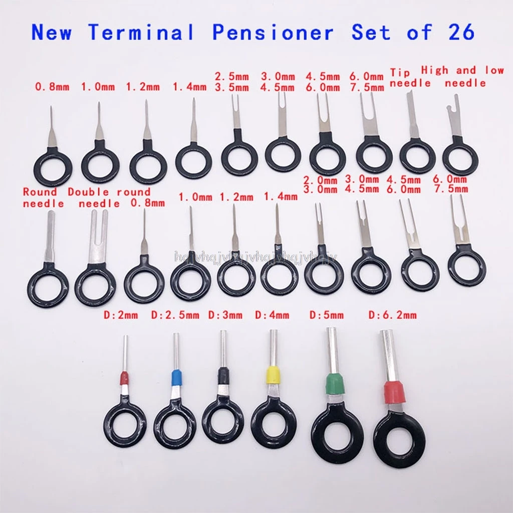 26Pcs Car Terminal Removal Tool Kit Wire connector Pin Release Extractor Puller S05 19 Dropship