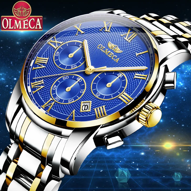 

Olmeca Second Class Electricity Supplier Hot Selling MEN'S Watch Multi-functional Waterproof Sports Steel Belt MEN'S Quartz Watc