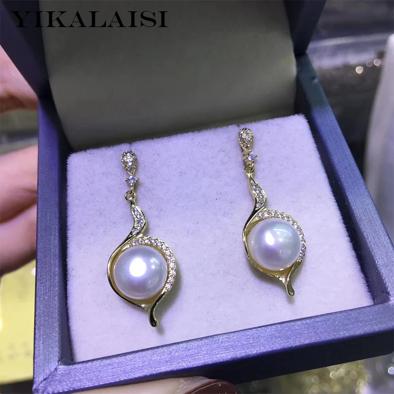 

YIKALAISI 925 Sterling Silver Jewelry Pearl Earrings 2019 Fine Natural Pearl jewelry 7-8mm stud Earrings For Women wholesale