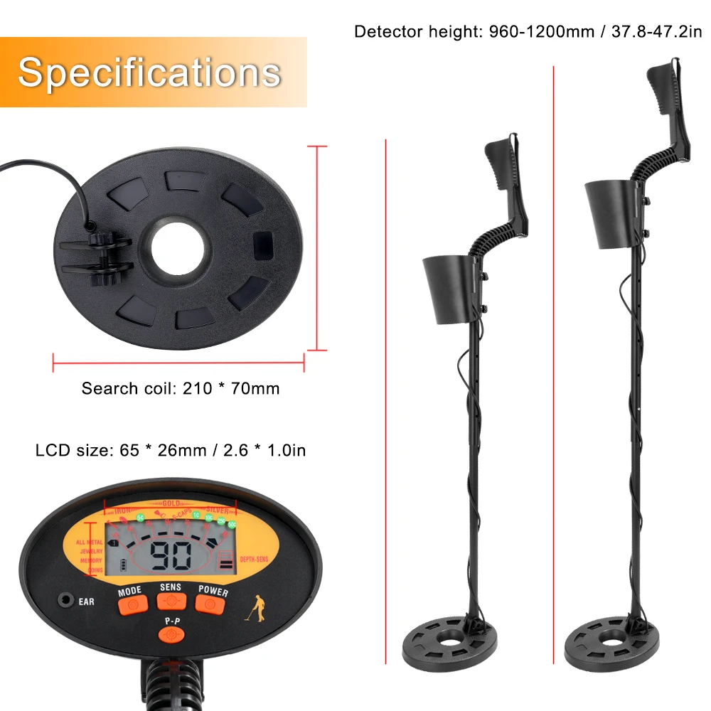 Профессиональный простой монтаж подземный металлоискатель Высокая чувствительность ювелирные изделия сокровище золото металлодетектор инструмент искатель