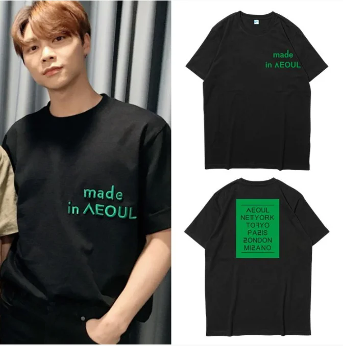 NCT JOHNNY MADE IN футболка Сеул хлопок Женская/мужская одежда горячая распродажа Повседневная футболка с коротким рукавом Kpop Лето Harajuku