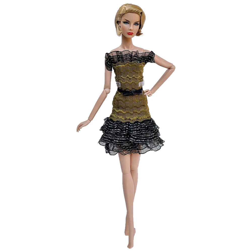 NK Newest Doll Variety Wearing Gold Suits Handmade Aristocratic Fashion Clothing For Barbie Doll Accessories Children's Toys 8X
