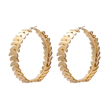 

kettingen Big Round Wave Hoop Earring for Women Gold and Silver Women Round Loop Earrings Gift Fashion Jewelry 2020