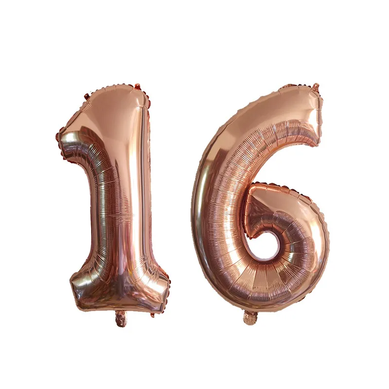 Set of 2 Colorful 30th Birthday Foil Balloons - Pink, Blue, Gold Party Decorations