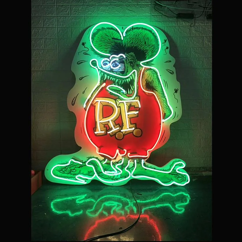 Neon Sign Acrylic Baseboard RAT FINK WINDOW club Fairy Lamp glass resterant light Hotel enseigne coffee Impact art Attract light