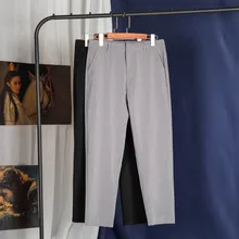 Платье Брюки мужские тонкие модные однотонные деловые повседневные брюки мужские уличные свободные прямые брюки мужские S-3XL