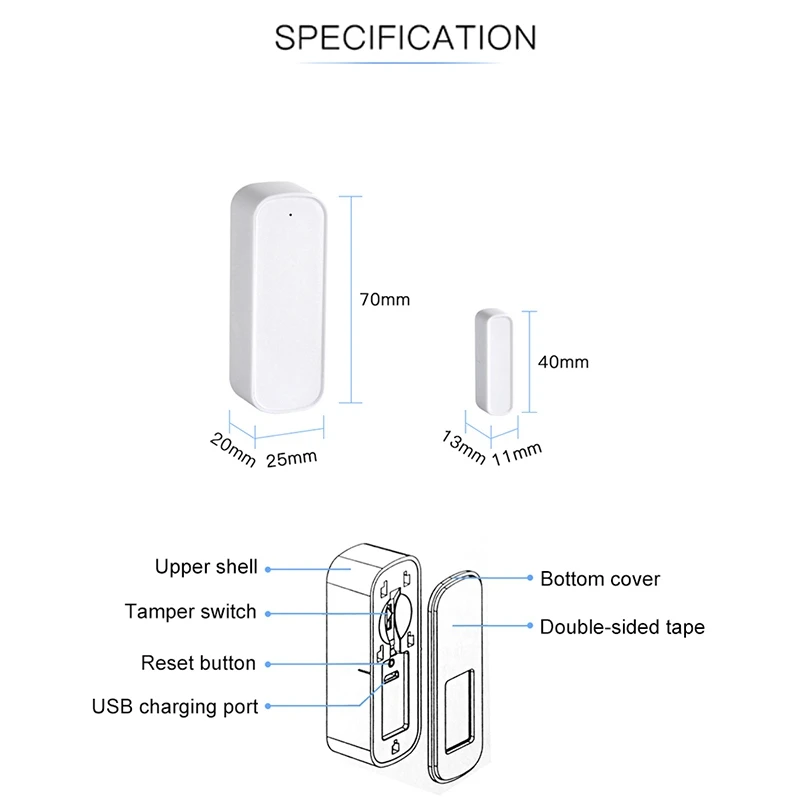 Смарт-окно, дверь, сигнализация, беспроводной WiFi, дверь, окно, датчик, Tuya, Домашняя безопасность, поддержка приложения, управление