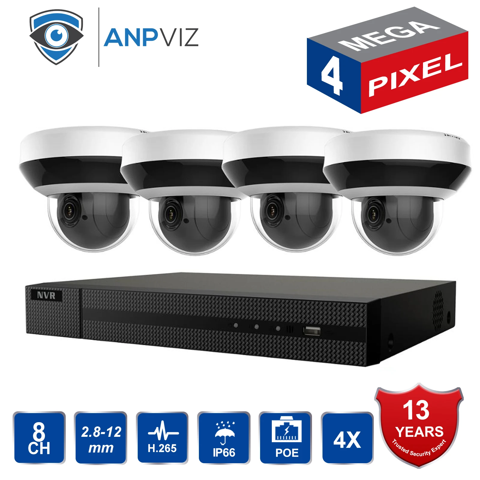 

In Stock Hikvision H.265 8CH POE NVR KIT Outdoor CCTV Security System 4MP 4X Zoom PTZ IP Camera P2P Video Surveillance Set