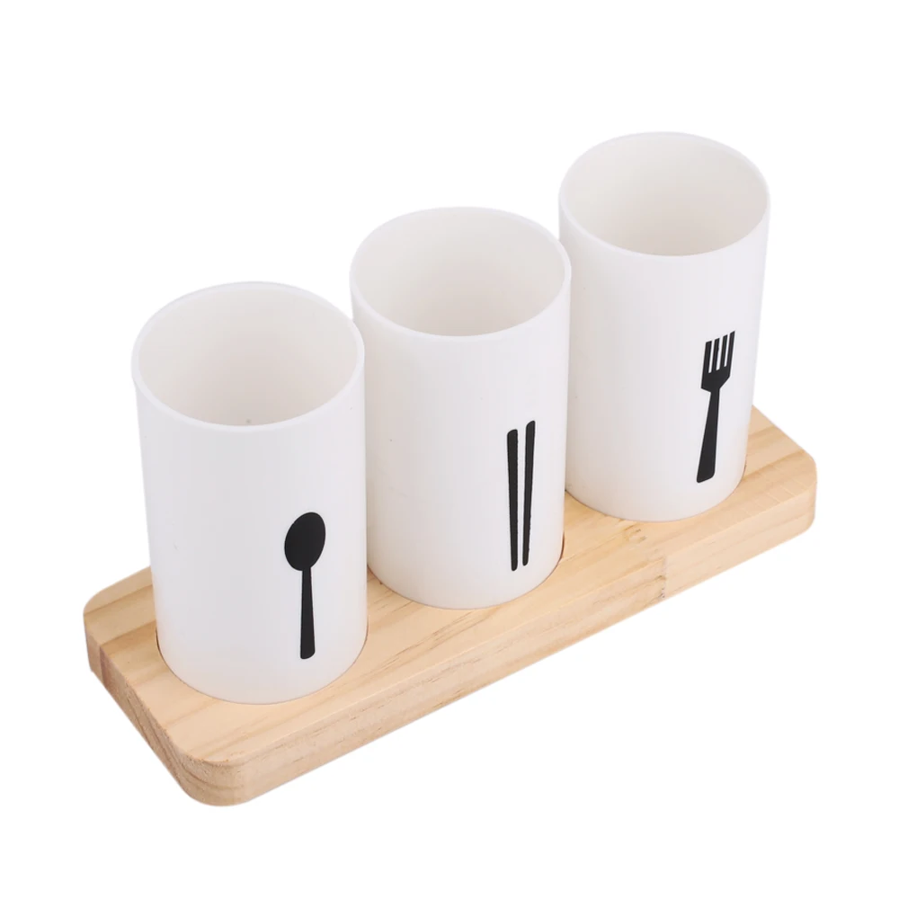 Tableware Storage Tube European Drain Chopsticks Party Outdoor Oak White Women Hotel Kitchen Base Sponge Brush Portable Kit
