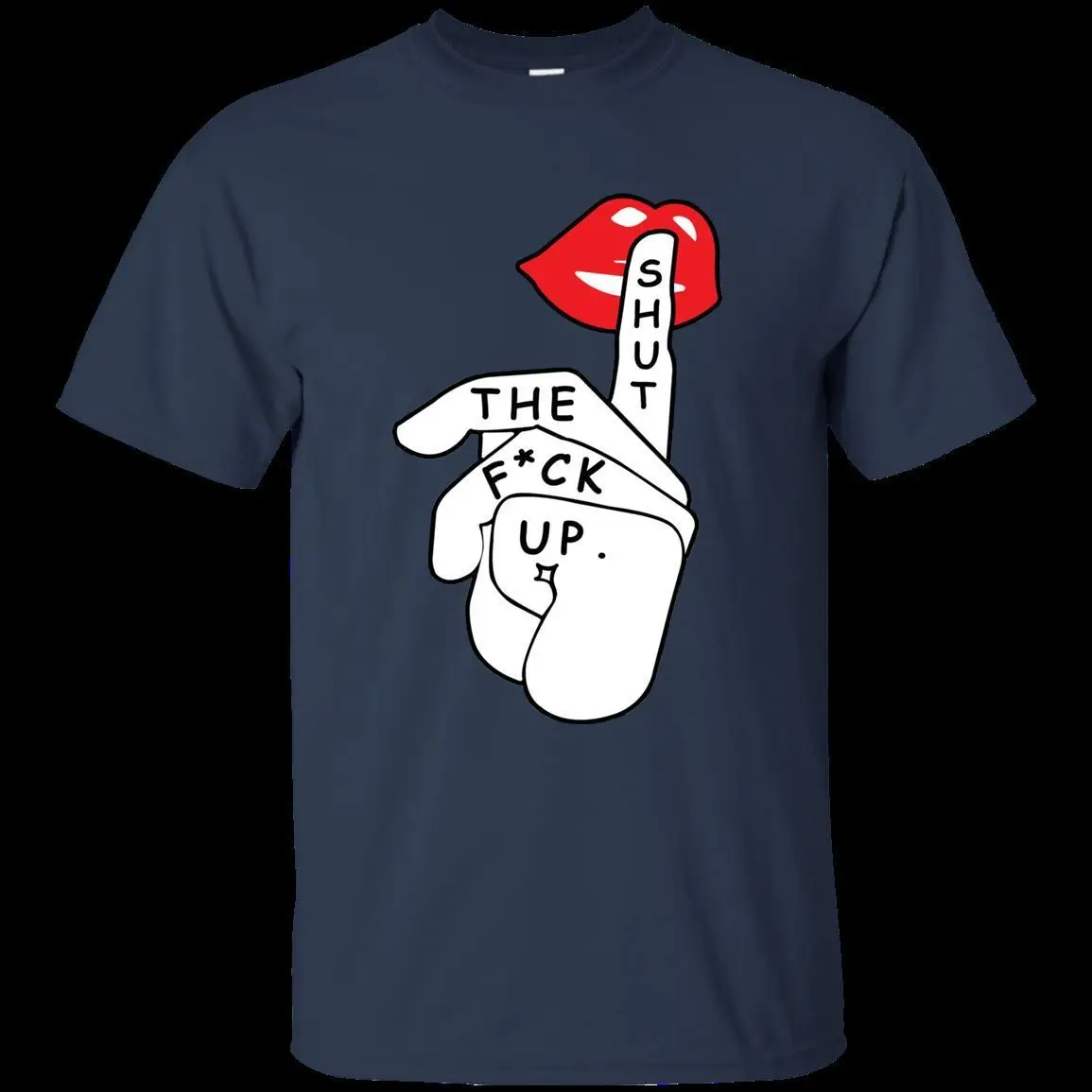 New Funny Slogan Black Navy Unisex T-shirt Shut Up Lips Shirt Short Sleeve Men T Boyfriend Gift Harajuku Streetwear | Мужская одежда