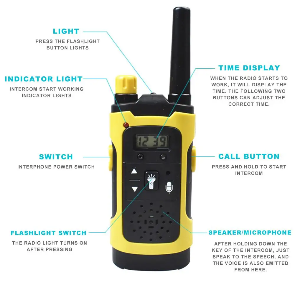 2 шт. интеллигентая (ый) Иди и болтай Walkie Talkie S с ЖК дисплей Дисплей фонарик чистый