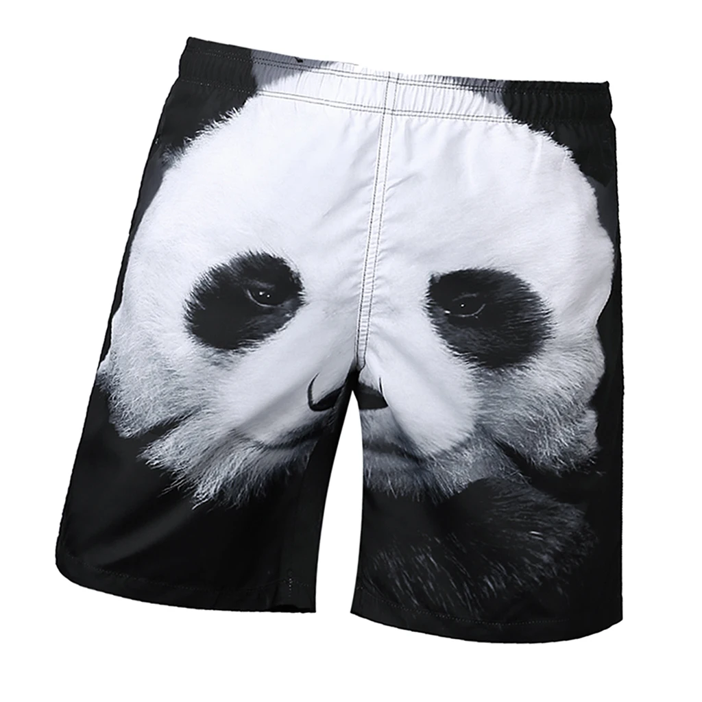 Funny Men's 3D Print Panda Surf Board Beach Shorts Quick Dry Leisure Swim Wear Pool Water Sports Trunks Pants S-2XL