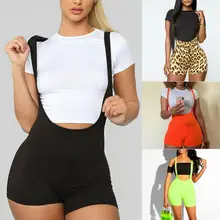 Новые модные женские туфли Повседневное без рукавов комбинезон в обтяжку спортивный клуб обтягивающий комбинезон с коротким