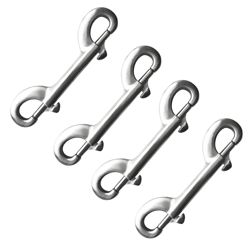 4pcs Stainless Steel Double Ended Bolt Snaps Trigger Hooks Dog Clips Stainless Steel Diving Clip 